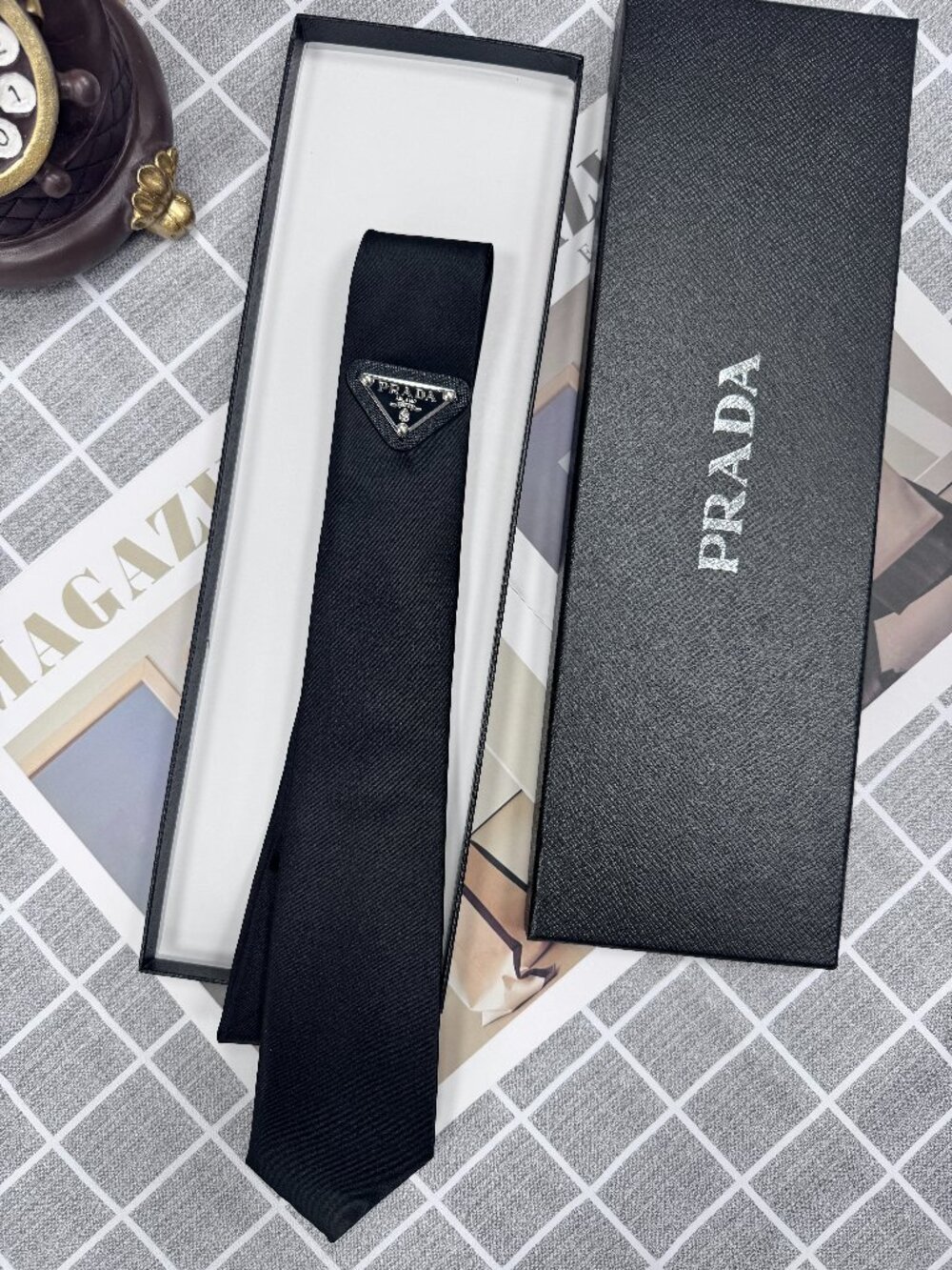 Prada Black Tie - Unisex ，with box ❤️‍🔥  Brand new